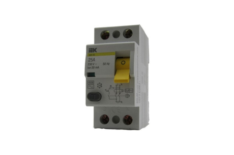 Купить Выключатель дифференциального тока  УЗО  2п 25А 30мА тип AC ВД1-63  IEK MDV10-2-025-030 фото №2