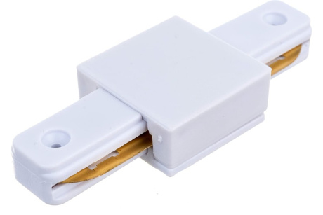 Купить Коннектор прямой однофазный для соединения трековых шинопроводов LD1006  белый  FERON фото №1