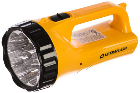 Купить Фонарь ручной Ultraflash 9LED 2 режима SLA желтый  аккум.220В  3816 SM  12859 фото №1